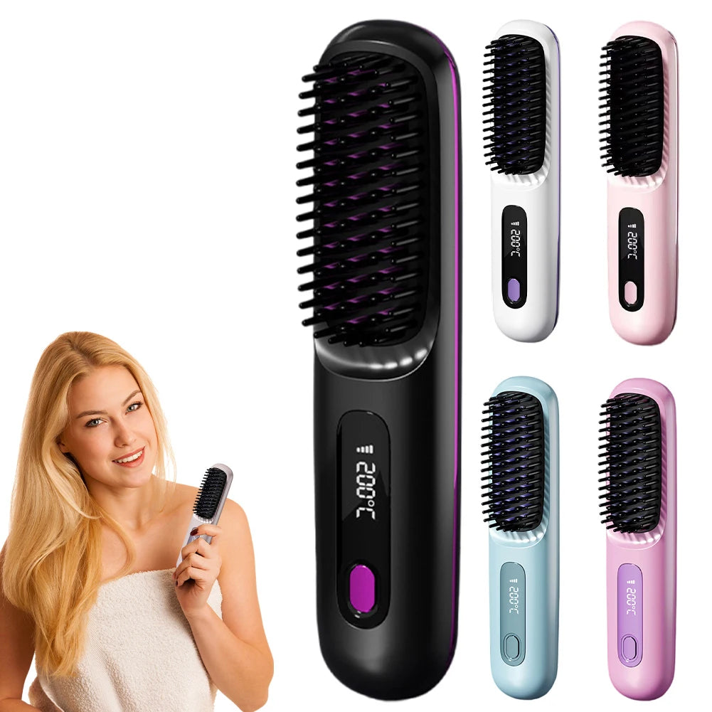 Brosse à Cheveux Magique Lissante Sans Fil