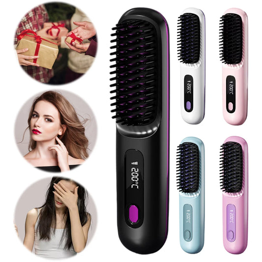 Brosse à Cheveux Magique Lissante Sans Fil